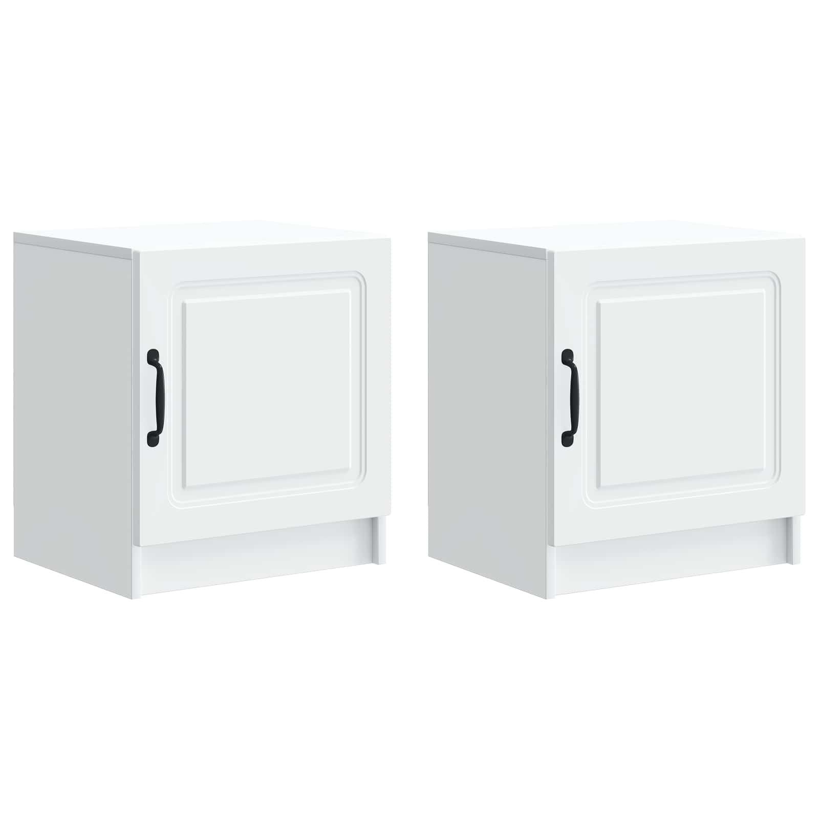 Κομοδίνο 2 pcs Λευκό 43 x 34,5 x 47 εκ. Επεξεργασμένο Ξύλο - Pakobazaar
