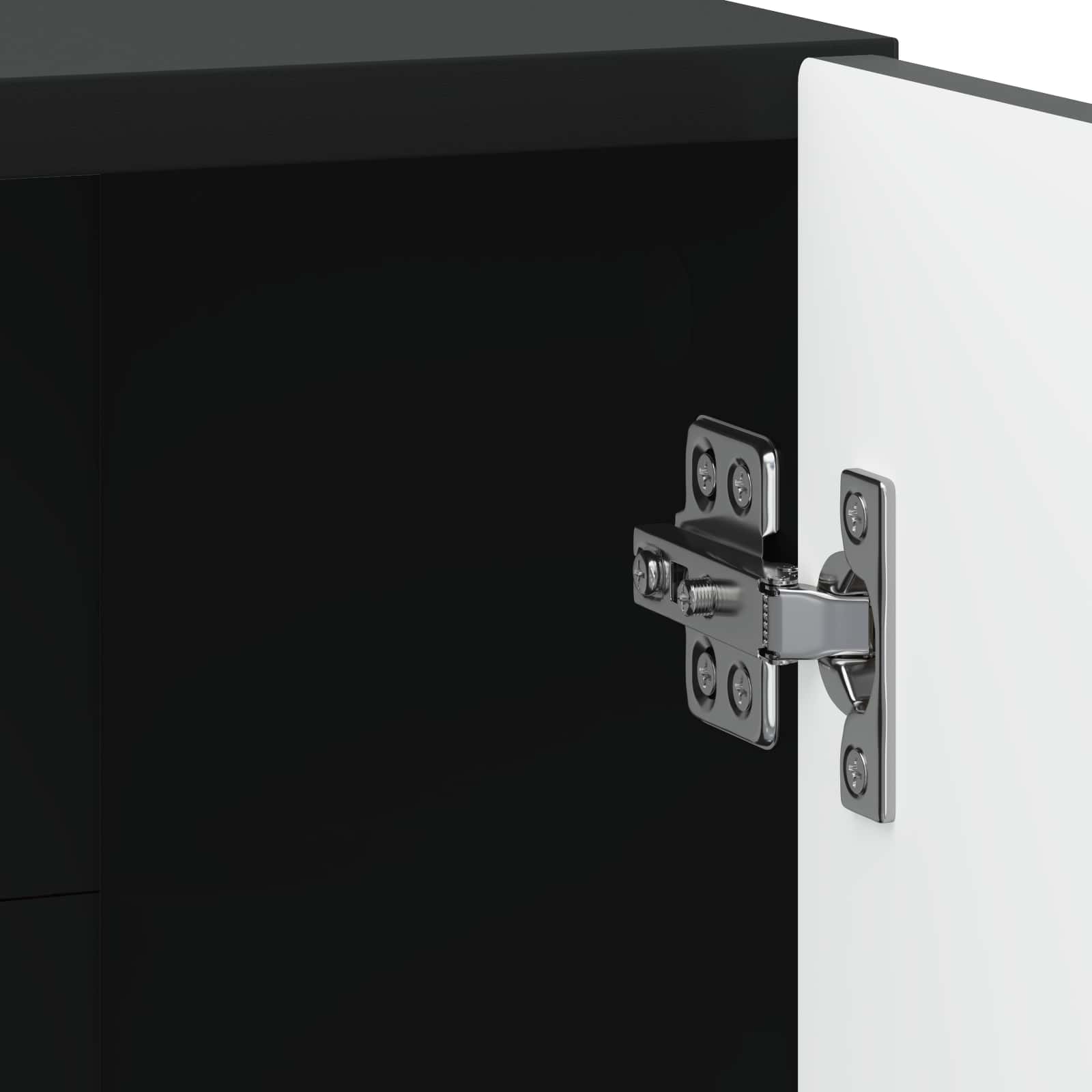 Κομοδίνο 2 pcs Μαύρο 43 x 34,5 x 47 εκ. Επεξεργασμένο Ξύλο - Pakobazaar