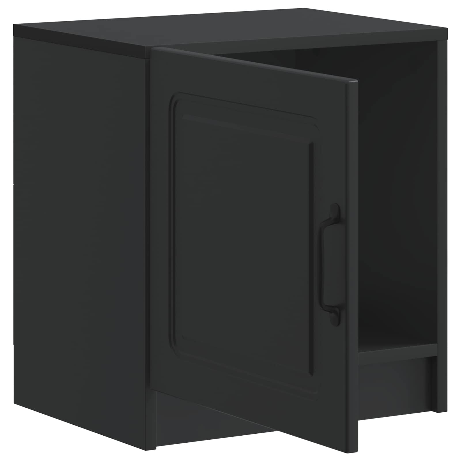 Κομοδίνο 2 pcs Μαύρο 43 x 34,5 x 47 εκ. Επεξεργασμένο Ξύλο - Pakobazaar