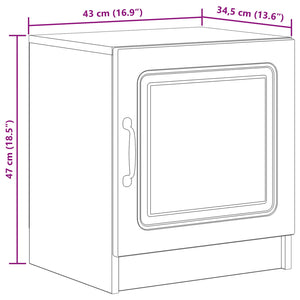 Κομοδίνο 2 pcs Μαύρο 43 x 34,5 x 47 εκ. Επεξεργασμένο Ξύλο - Pakobazaar