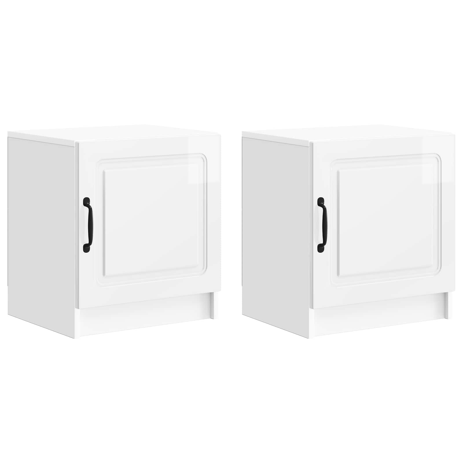 Κομοδίνο 2 pcs Γυαλιστερό Λευκό 43 x 34,5 x 47 εκ. - Pakobazaar