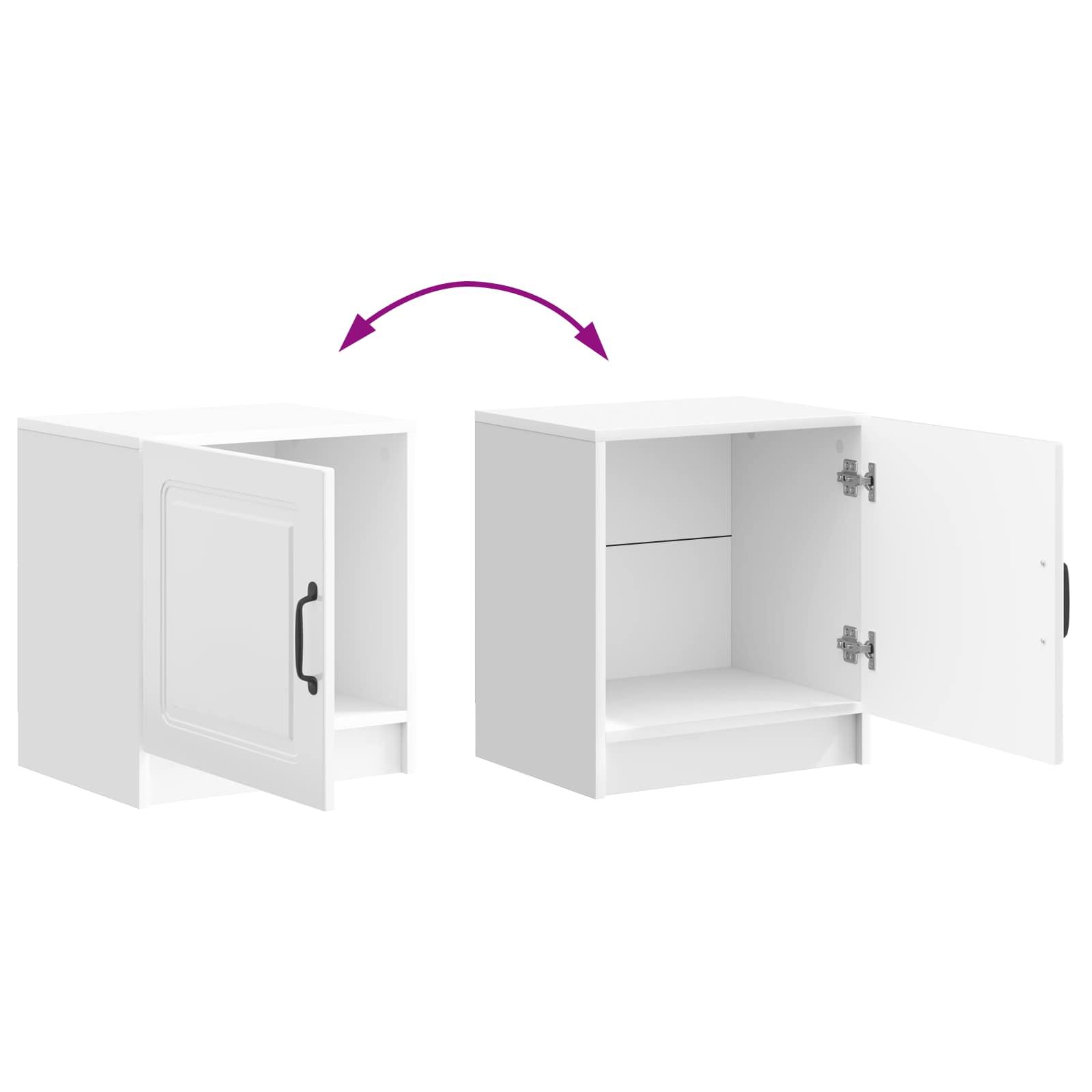 Κομοδίνο 2 pcs Γυαλιστερό Λευκό 43 x 34,5 x 47 εκ. - Pakobazaar