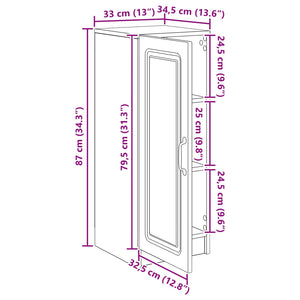 Πλαϊνό γραφείο Παλαιωμένο ξύλο 33 x 34,5 x 87 εκ. - Pakobazaar