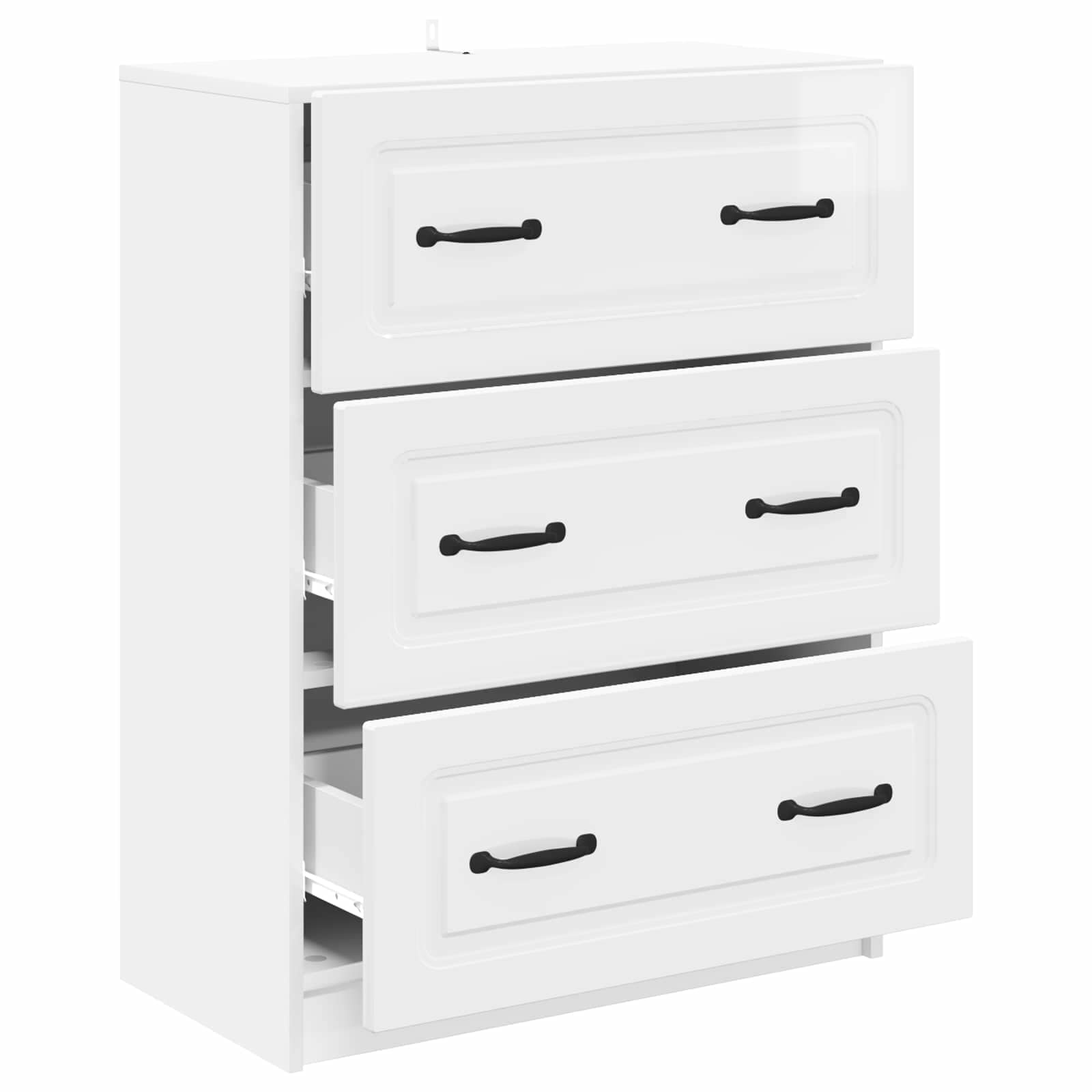 Ντουλάπι με Συρτάρια Γυαλιστερό Λευκό 66 x 34,5 x 87 εκ. - Pakobazaar
