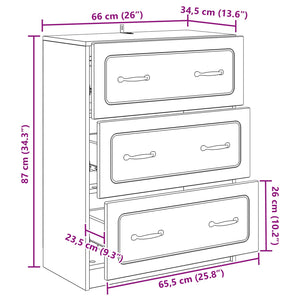 Ντουλάπι με Συρτάρια Artisan Δρυς 66 x 34,5 x 87 εκ. - Pakobazaar