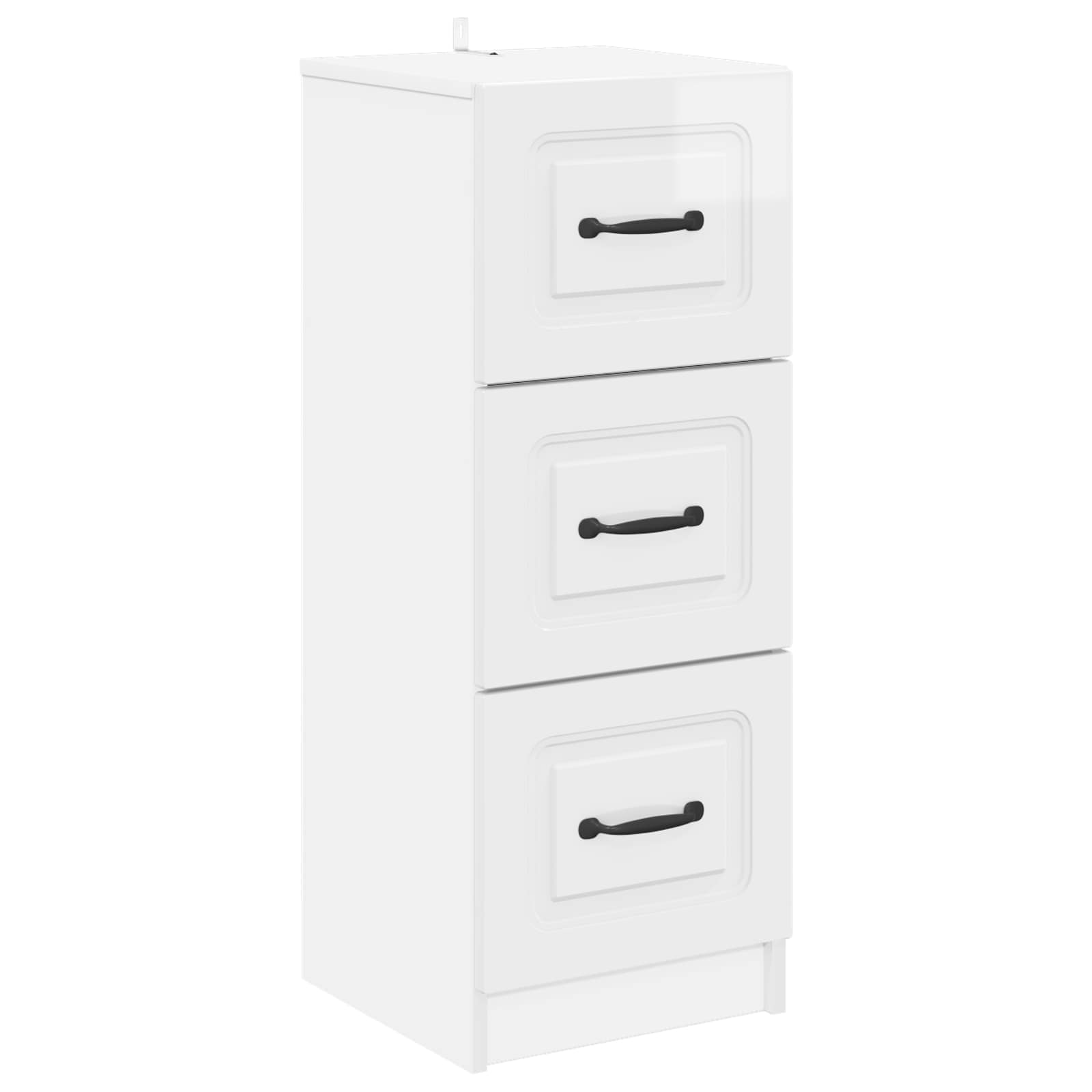 Ντουλάπι με Συρτάρια Γυαλιστερό Λευκό 33 x 34,5 x 87 εκ. - Pakobazaar