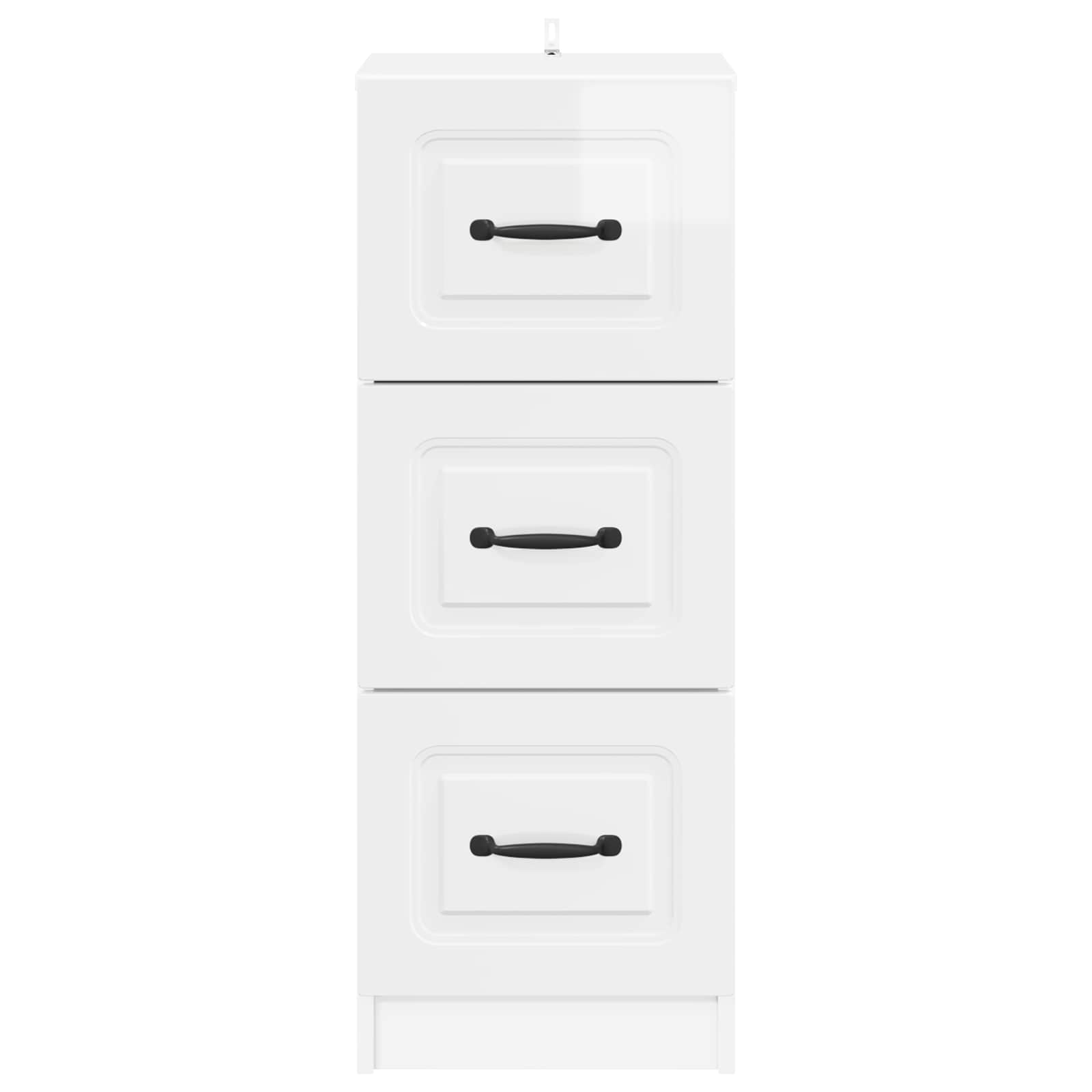 Ντουλάπι με Συρτάρια Γυαλιστερό Λευκό 33 x 34,5 x 87 εκ. - Pakobazaar