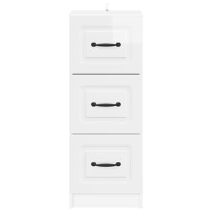 Ντουλάπι με Συρτάρια Γυαλιστερό Λευκό 33 x 34,5 x 87 εκ. - Pakobazaar