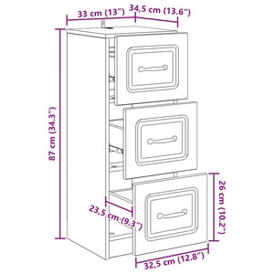 Ντουλάπι με Συρτάρια Artisan Δρυς 33 x 34,5 x 87 εκ. - Pakobazaar