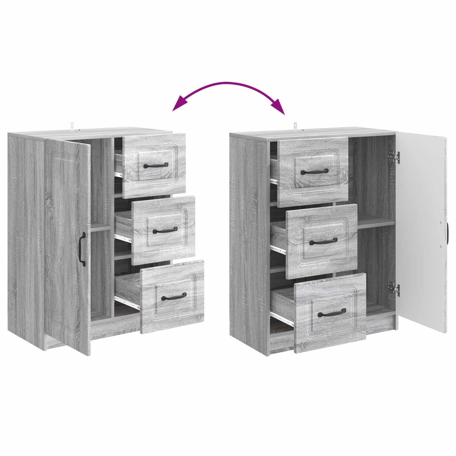 Πλαϊνό γραφείο με συρτάρι Γκρι Sonoma 66 x 34,5 x 87 εκ. - Pakobazaar