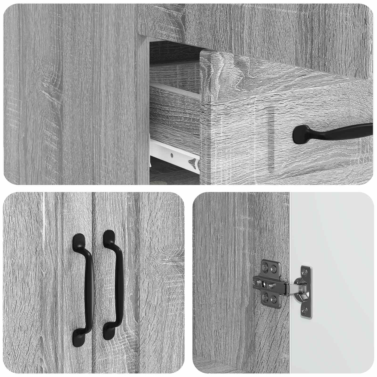 Πλαϊνό γραφείο με συρτάρι Γκρι Sonoma 66 x 34,5 x 92 εκ. - Pakobazaar