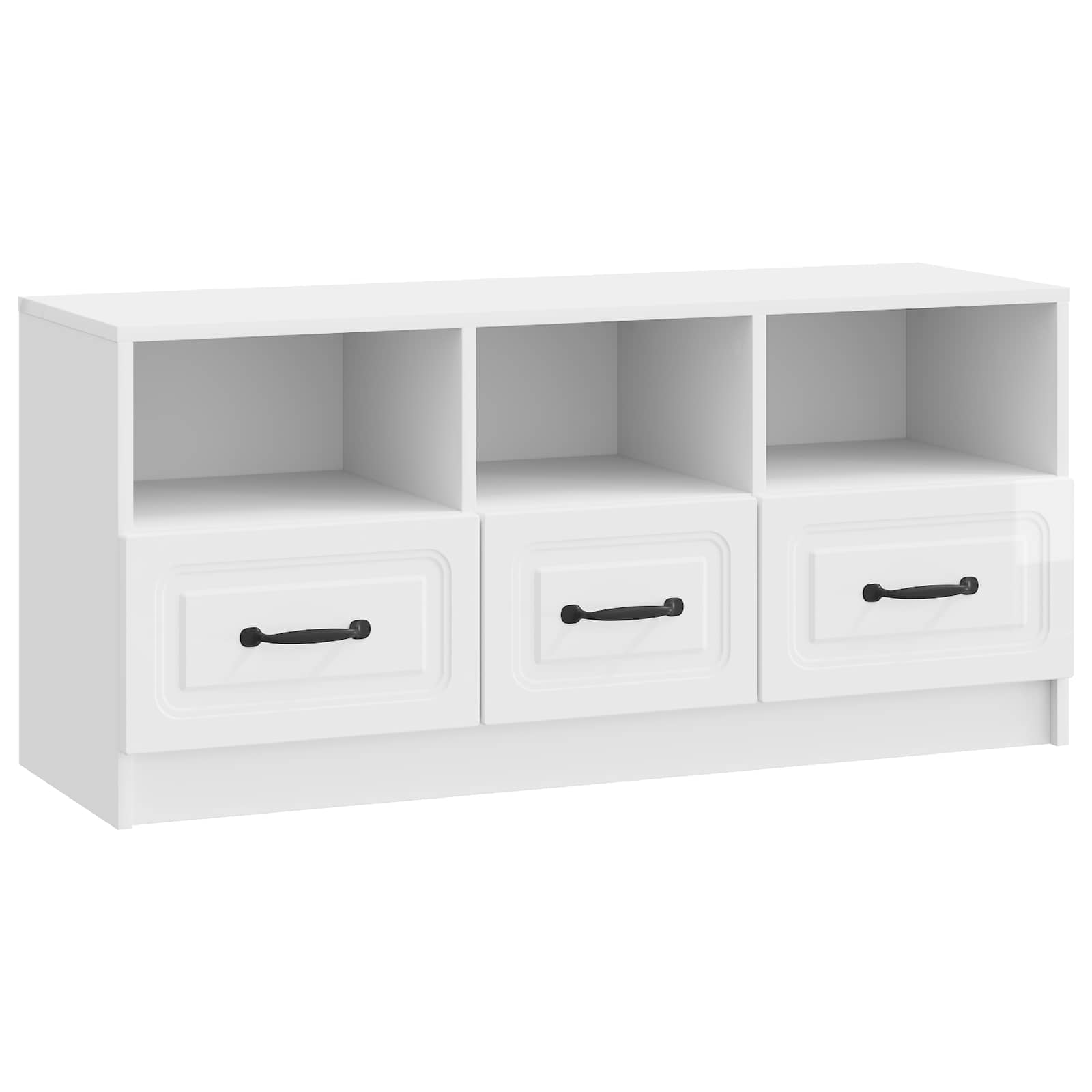 Ντουλάπι TV με συρτάρι Γυαλιστερό Λευκό 102 x 34,5 x 47 εκ - Pakobazaar