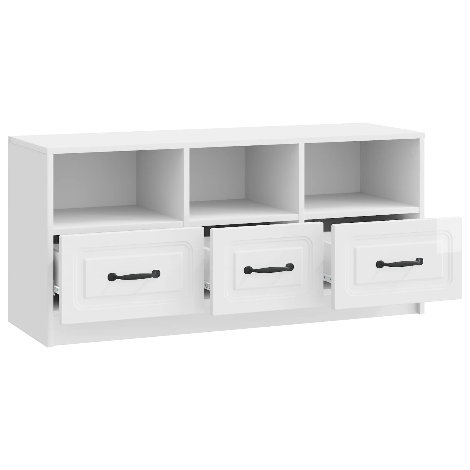 Ντουλάπι TV με συρτάρι Γυαλιστερό Λευκό 102 x 34,5 x 47 εκ - Pakobazaar