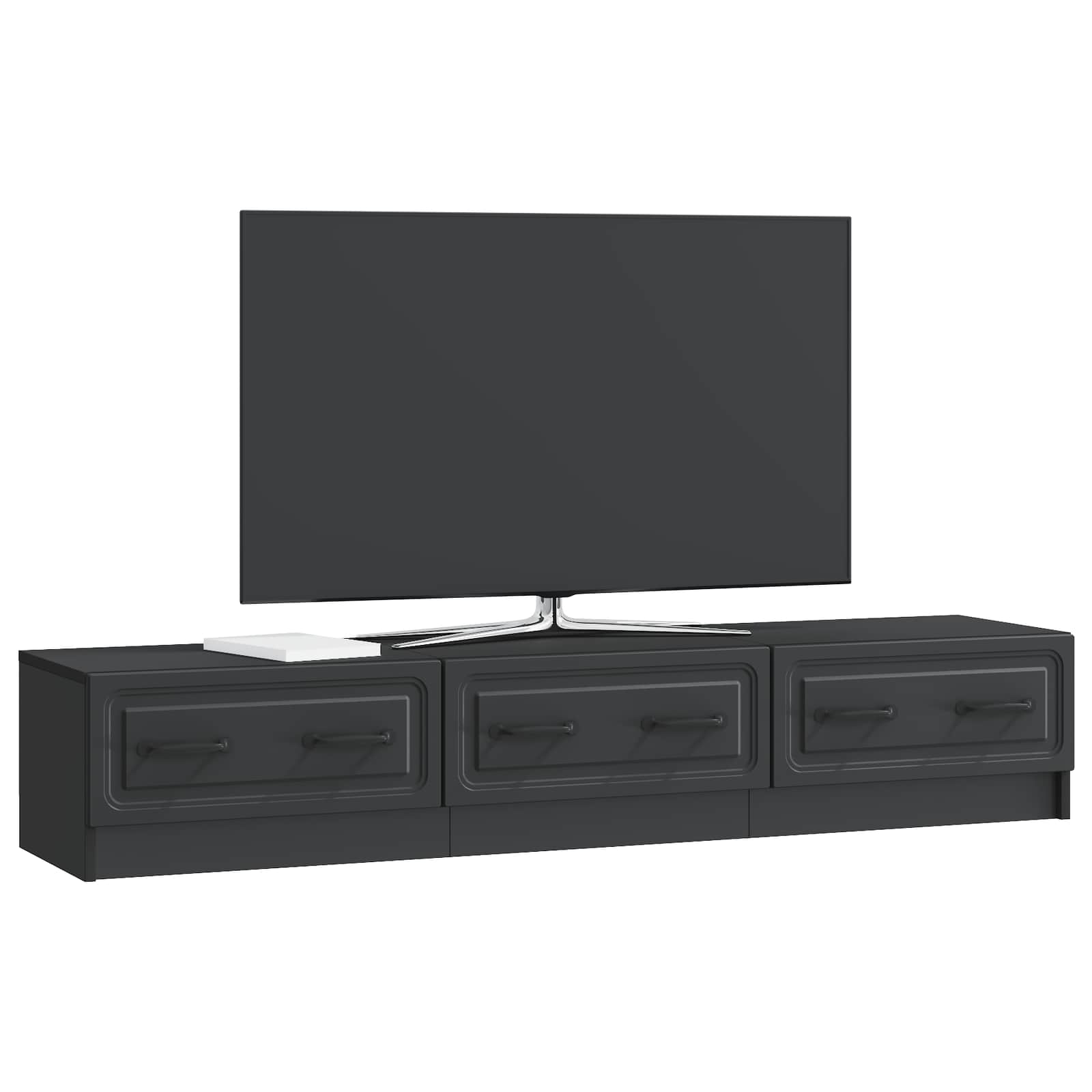 Ντουλάπι TV Μαύρο 147 x 34,5 x 27 εκ Επεξεργασμένο Ξύλο - Pakobazaar