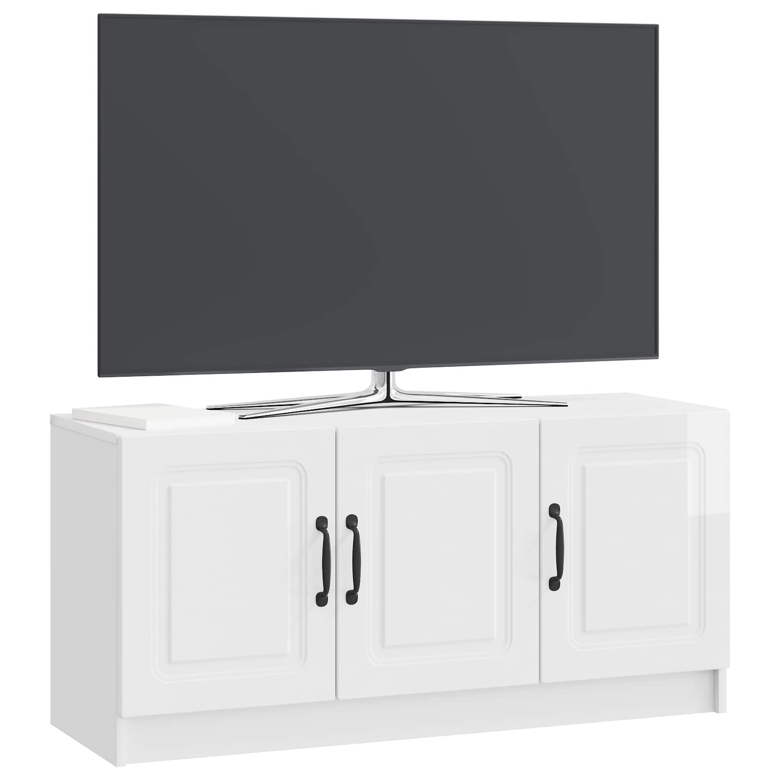 Ντουλάπι TV Γυαλιστερό Λευκό 99 x 34,5 x 47 εκ - Pakobazaar