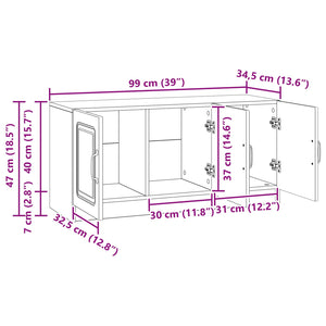 Ντουλάπι TV Παλαιωμένο ξύλο 99 x 34,5 x 47 εκ - Pakobazaar