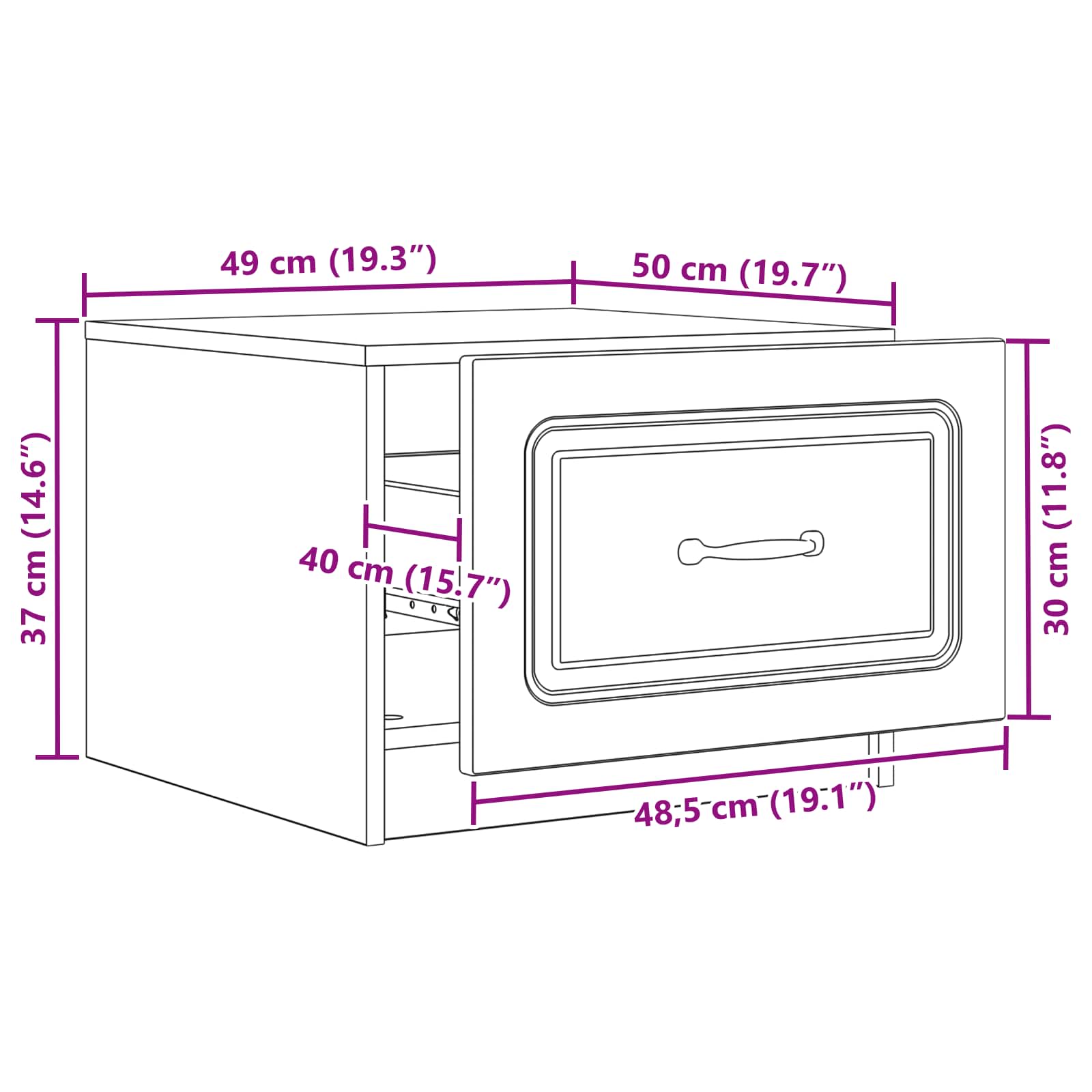 Τραπεζάκι σαλονιού Γκρι Σκυροδέματος 49 x 50 x 37 εκ. - Pakobazaar