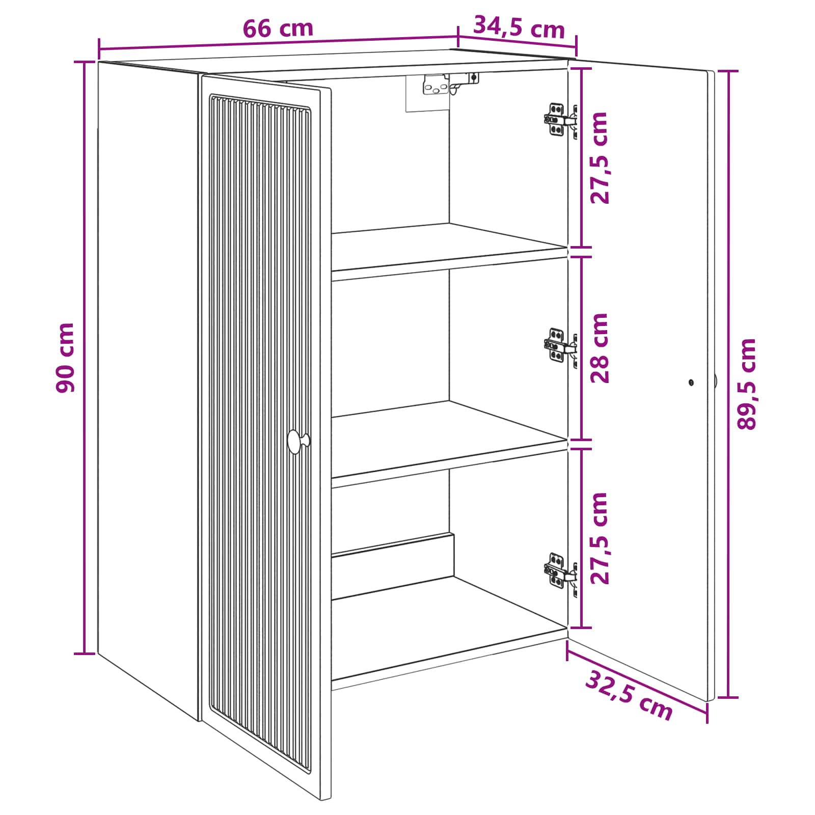 Τοίχου Ντουλάπα Sonoma Δρυς 66 x 34,5 x 90 εκ - Pakobazaar