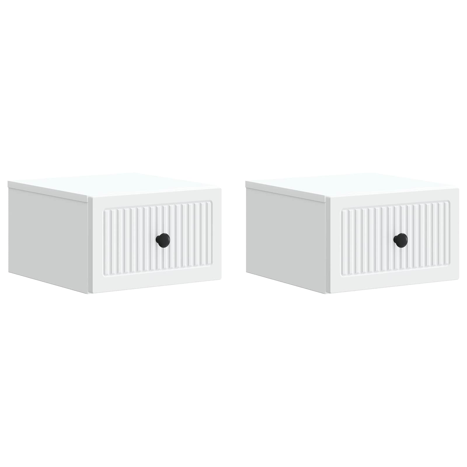 Τοίχου Κρεμαστό Κομοδίνο 2 pcs Λευκό 33 x 34,5 x 20 εκ - Pakobazaar