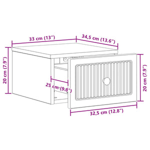 Τοίχου Κρεμαστό Κομοδίνο 2 pcs Λευκό 33 x 34,5 x 20 εκ - Pakobazaar