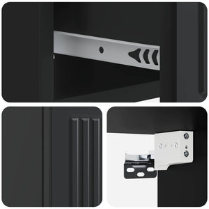 Τοίχου Κρεμαστό Κομοδίνο 2 pcs Μαύρο 33 x 34,5 x 20 εκ - Pakobazaar