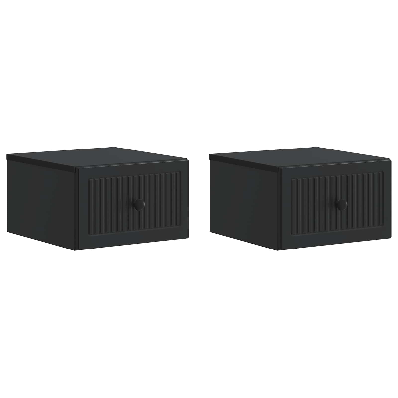 Τοίχου Κρεμαστό Κομοδίνο 2 pcs Μαύρο 33 x 34,5 x 20 εκ - Pakobazaar