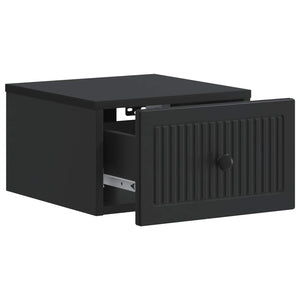 Τοίχου Κρεμαστό Κομοδίνο 2 pcs Μαύρο 33 x 34,5 x 20 εκ - Pakobazaar