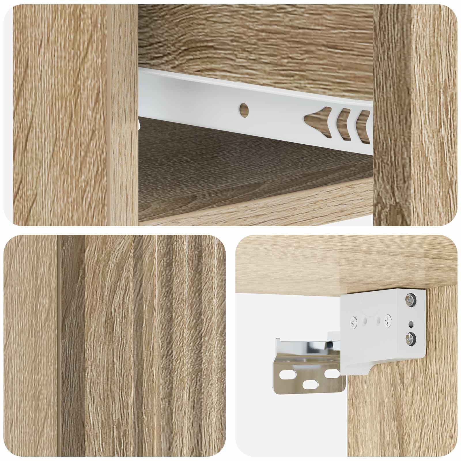 Τοίχου Κρεμαστό Κομοδίνο 2 pcs Sonoma Δρυς 33 x 34,5 x 20 εκ - Pakobazaar