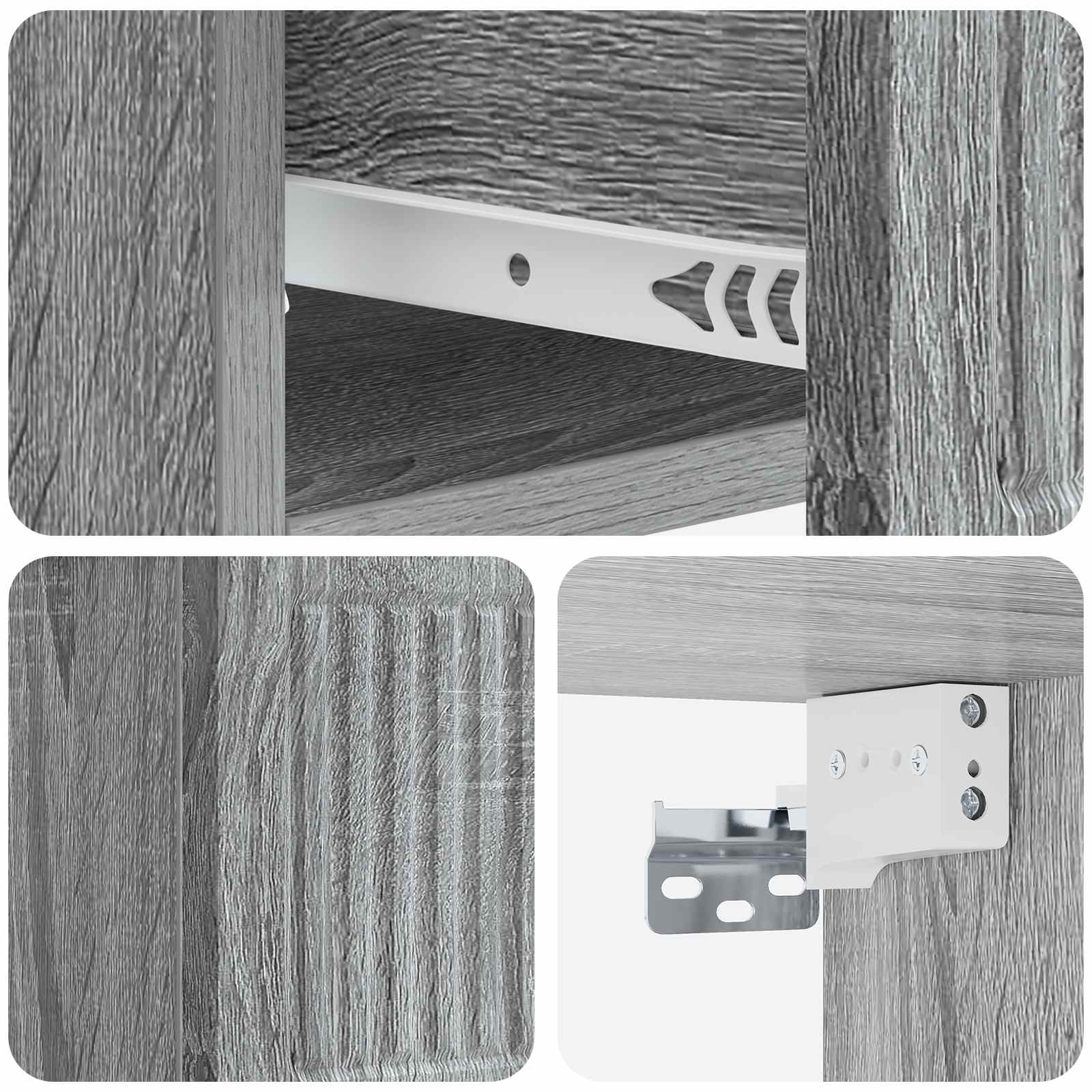 Τοίχου Κρεμαστό Κομοδίνο Γκρι Sonoma 33 x 34,5 x 20 εκ - Pakobazaar