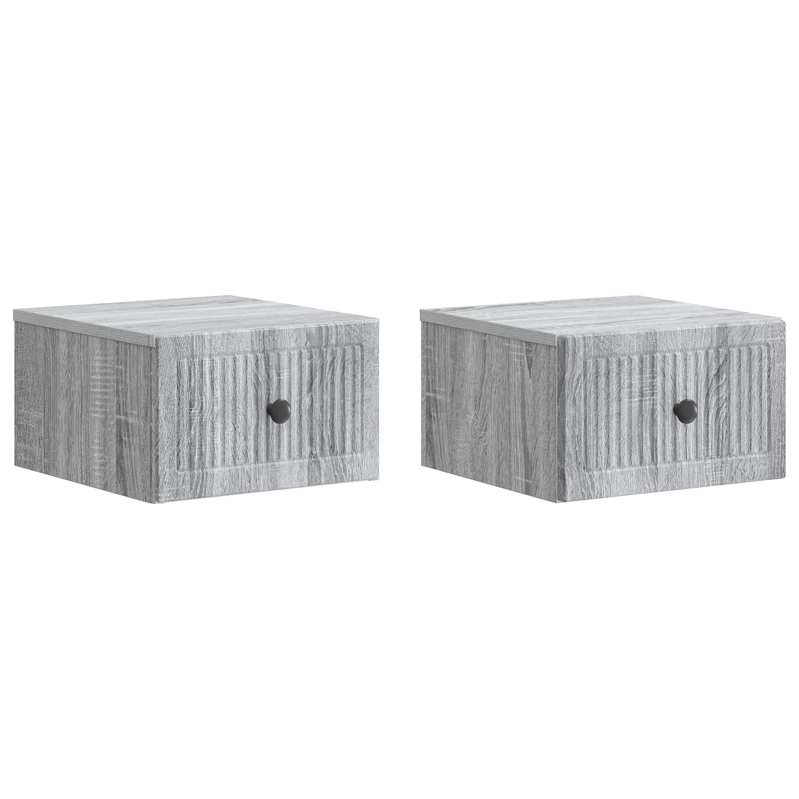 Τοίχου Κρεμαστό Κομοδίνο 2 pcs Γκρι Sonoma 33 x 34,5 x 20 εκ - Pakobazaar