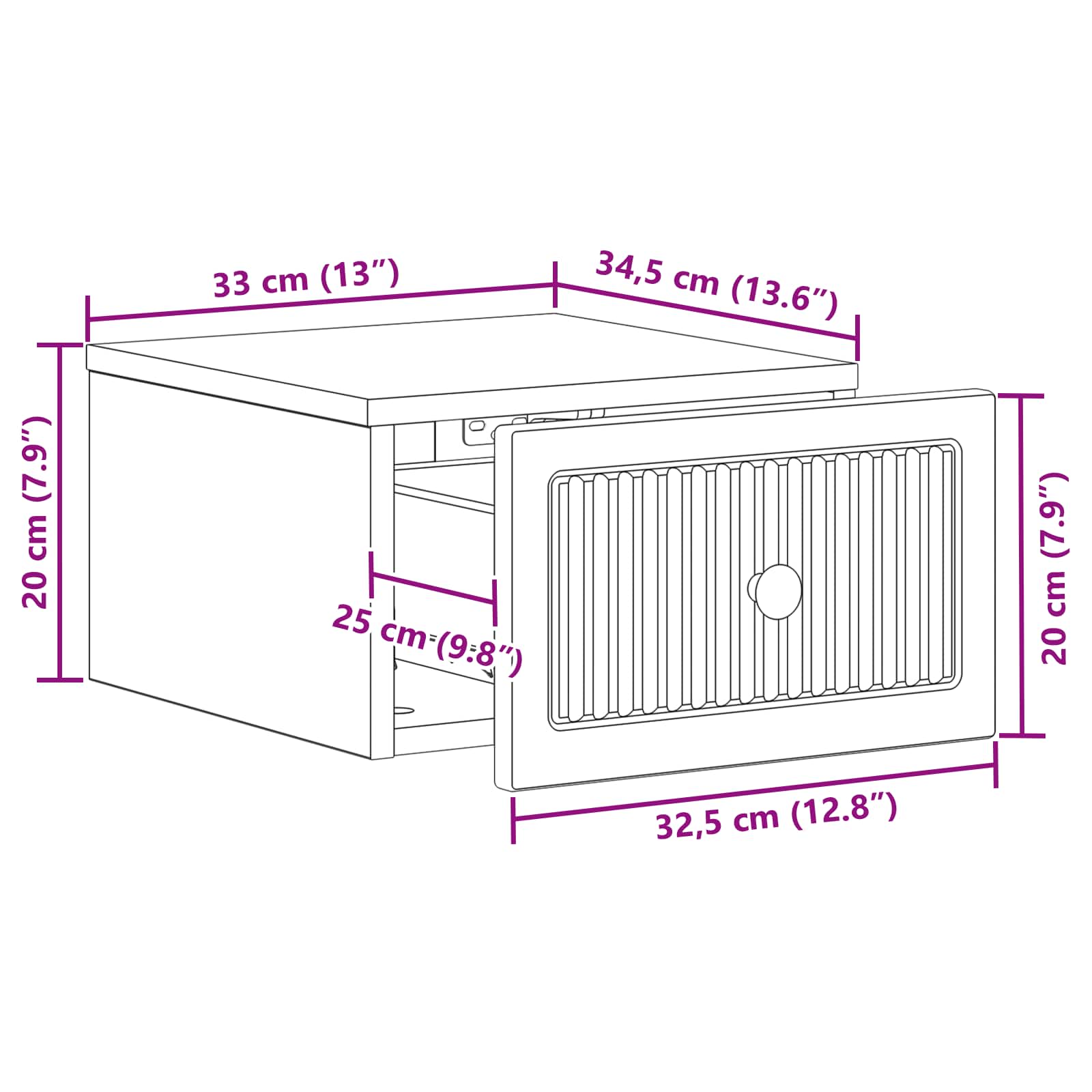 Τοίχου Κρεμαστό Κομοδίνο 2 pcs Artisan Δρυς 33 x 34,5 x 20 εκ - Pakobazaar