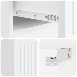 Κομοδίνο 2 pcs Λευκό 49 x 34,5 x 20 εκ. Επεξεργασμένο Ξύλο - Pakobazaar