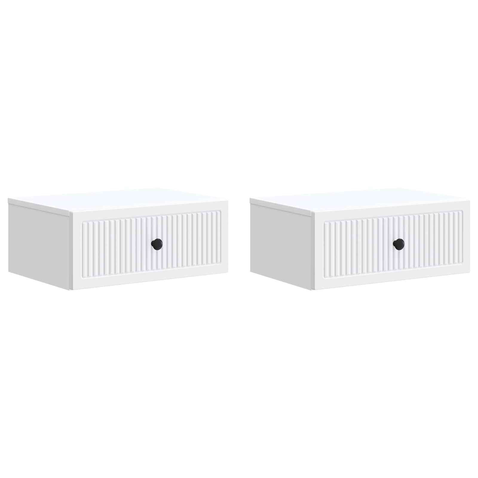 Κομοδίνο 2 pcs Λευκό 49 x 34,5 x 20 εκ. Επεξεργασμένο Ξύλο - Pakobazaar