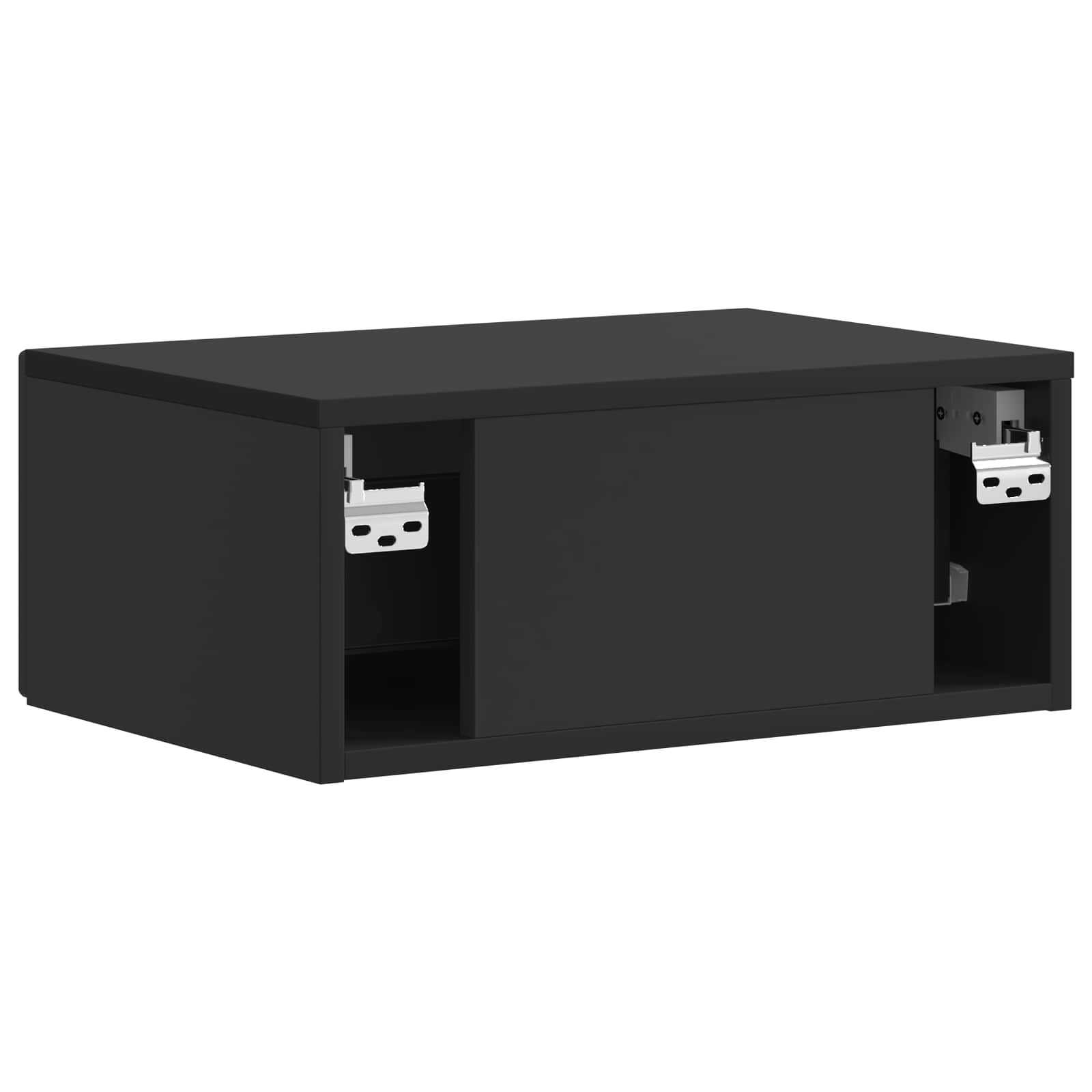 Κομοδίνο 2 pcs Μαύρο 49 x 34,5 x 20 εκ. Επεξεργασμένο Ξύλο - Pakobazaar
