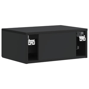Κομοδίνο 2 pcs Μαύρο 49 x 34,5 x 20 εκ. Επεξεργασμένο Ξύλο - Pakobazaar