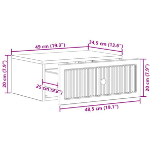 Κομοδίνο 2 pcs Μαύρο 49 x 34,5 x 20 εκ. Επεξεργασμένο Ξύλο - Pakobazaar