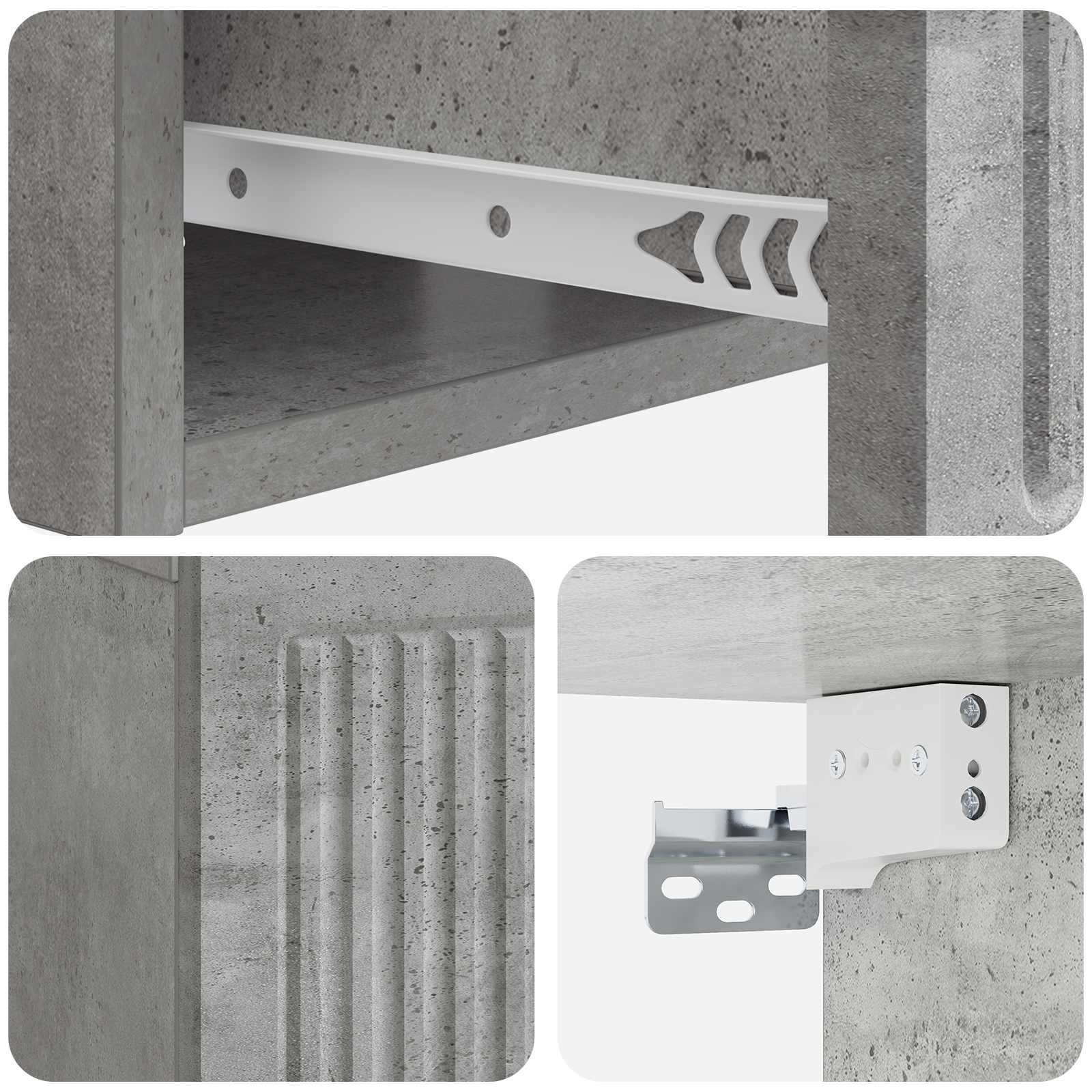 Κομοδίνο με συρτάρι Γκρι Σκυροδέματος 49 x 34,5 x 20 εκ. - Pakobazaar