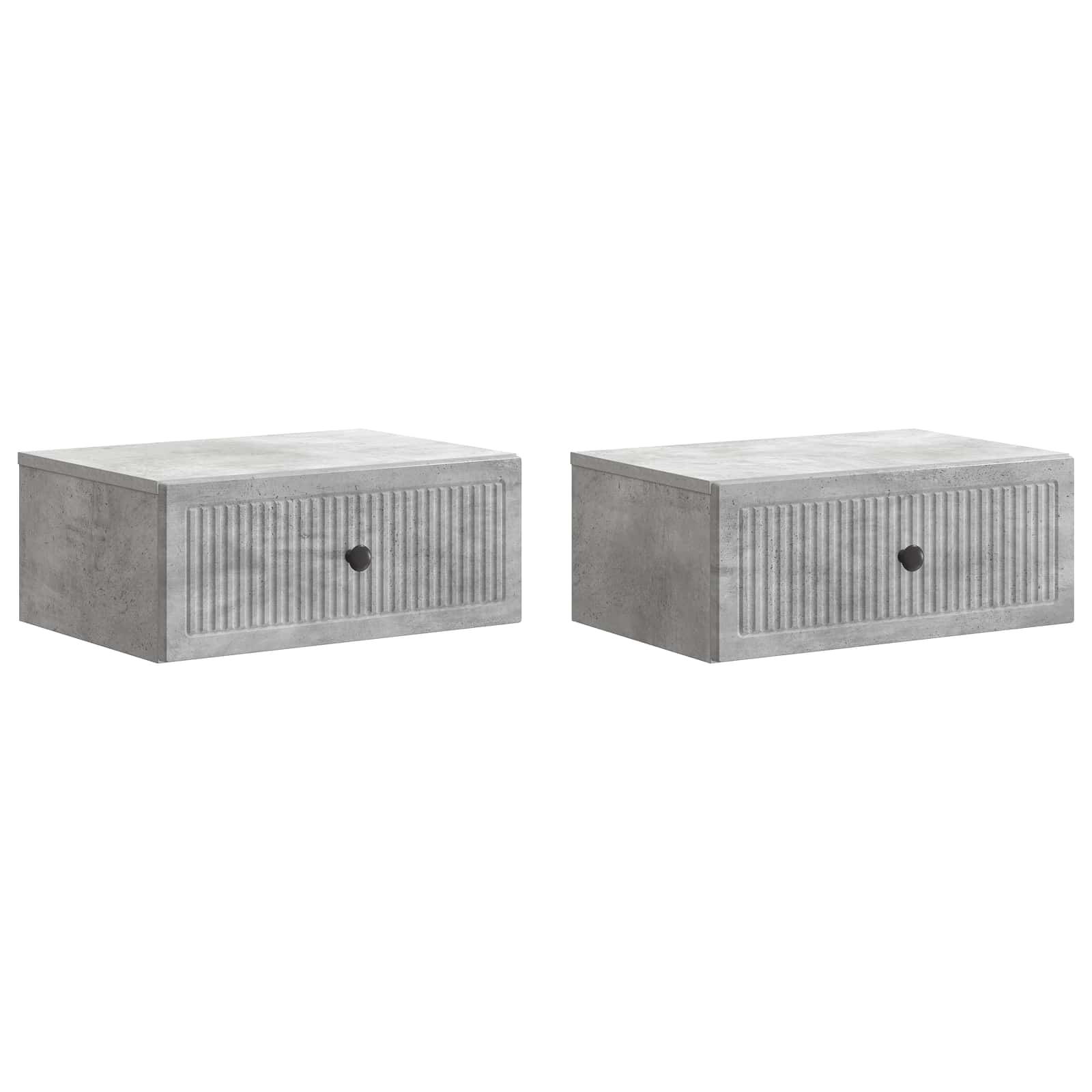 Κομοδίνο με συρτάρι 2 pcs Γκρι Σκυροδέματος 49 x 34,5 x 20 εκ. - Pakobazaar
