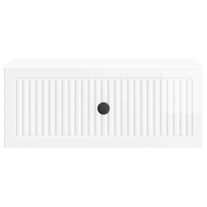 Κομοδίνο με συρτάρι 2 pcs Γυαλιστερό Λευκό 49 x 34,5 x 20 εκ. - Pakobazaar
