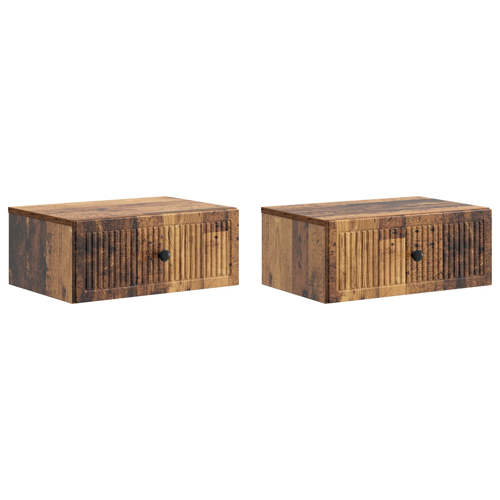 Κομοδίνο με συρτάρι 2 pcs Παλαιωμένο ξύλο 49 x 34,5 x 20 εκ. - Pakobazaar