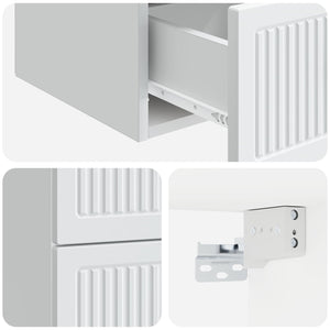 Τοίχου Κρεμαστό Κομοδίνο 2 pcs Λευκό 33 x 34,5 x 40 εκ - Pakobazaar