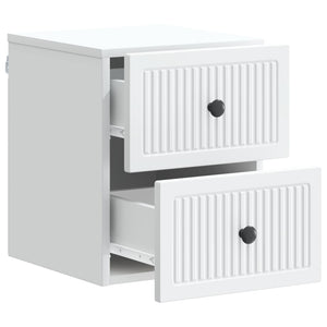 Τοίχου Κρεμαστό Κομοδίνο 2 pcs Λευκό 33 x 34,5 x 40 εκ - Pakobazaar