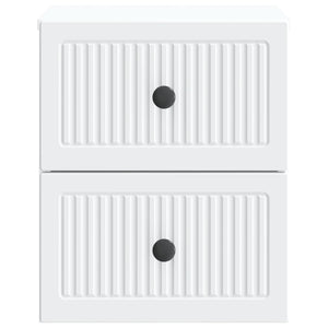 Τοίχου Κρεμαστό Κομοδίνο 2 pcs Λευκό 33 x 34,5 x 40 εκ - Pakobazaar