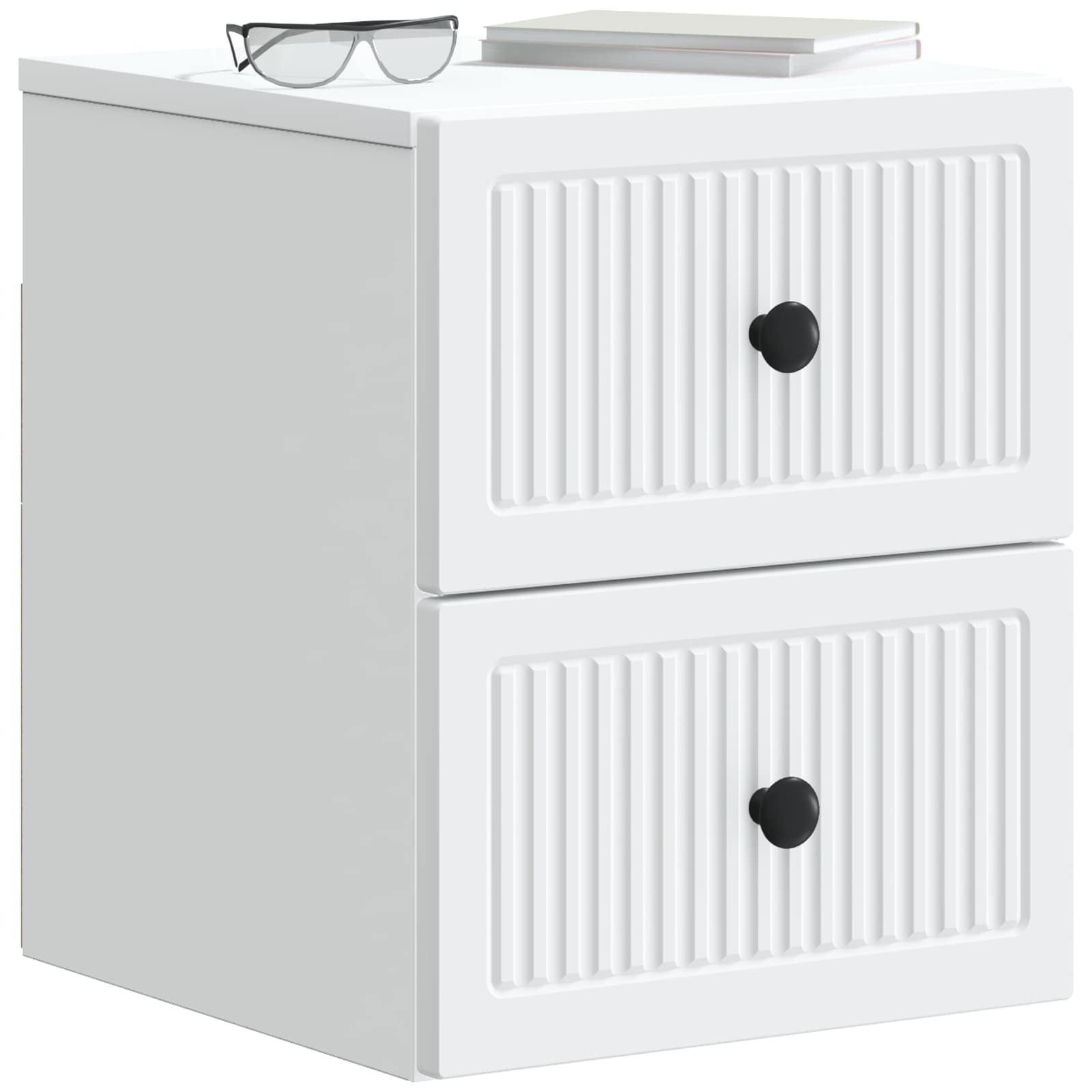 Τοίχου Κρεμαστό Κομοδίνο 2 pcs Λευκό 33 x 34,5 x 40 εκ - Pakobazaar