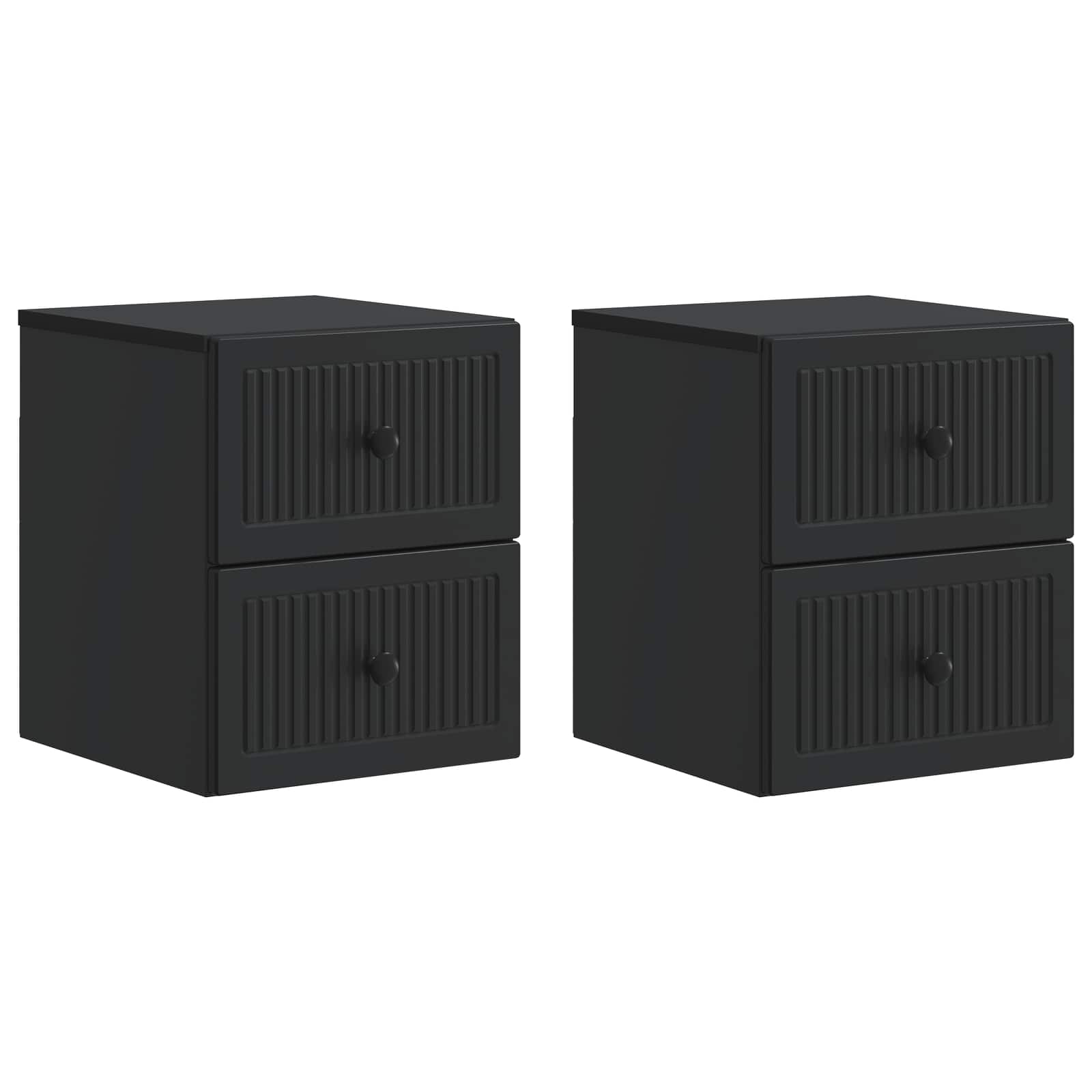 Τοίχου Κρεμαστό Κομοδίνο 2 pcs Μαύρο 33 x 34,5 x 40 εκ - Pakobazaar