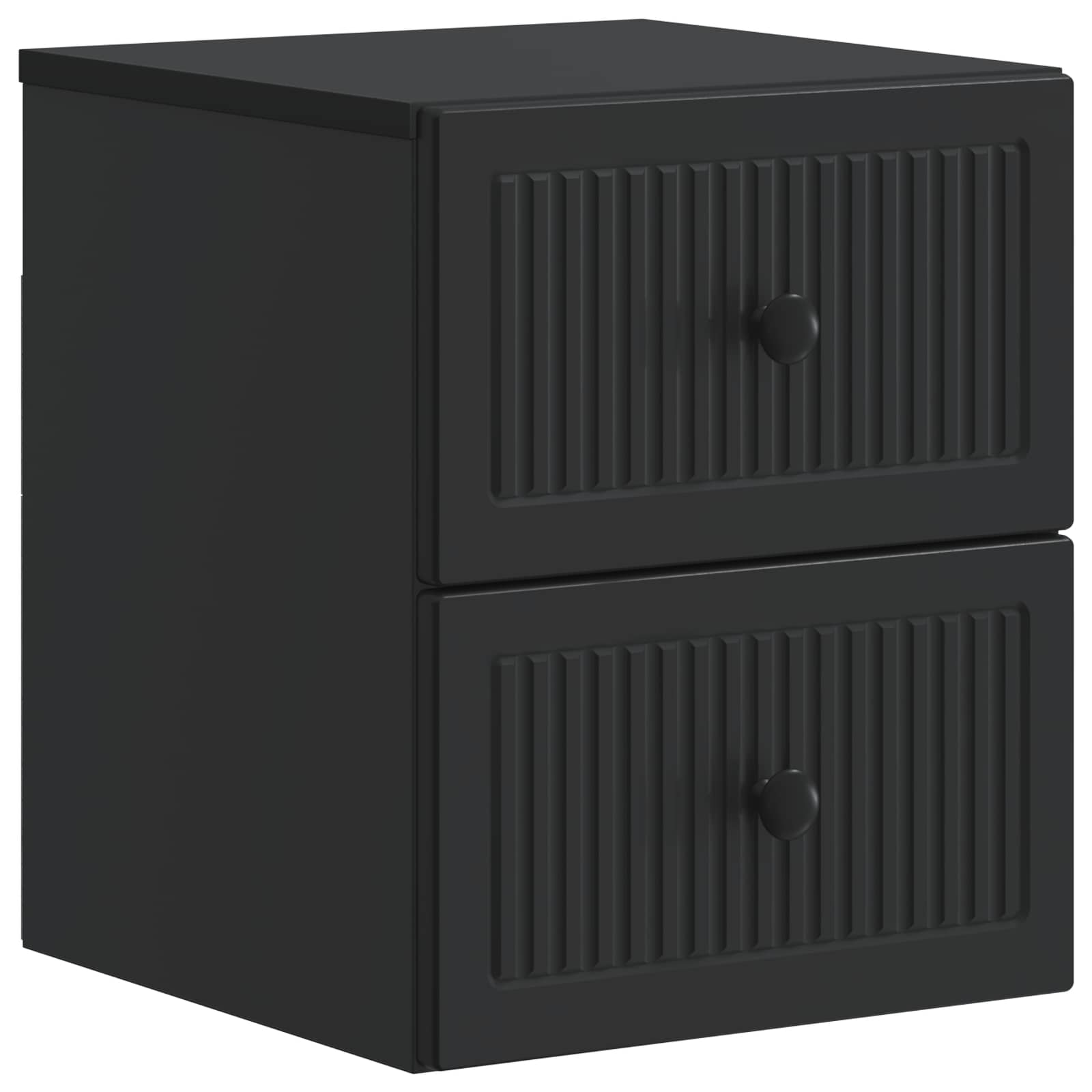 Τοίχου Κρεμαστό Κομοδίνο 2 pcs Μαύρο 33 x 34,5 x 40 εκ - Pakobazaar