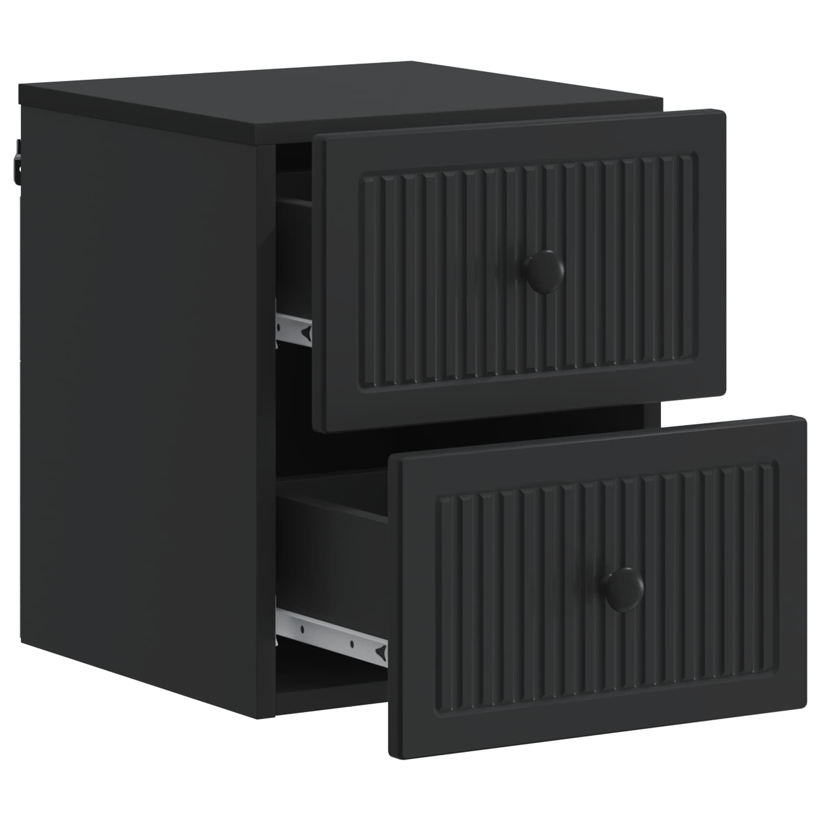 Τοίχου Κρεμαστό Κομοδίνο 2 pcs Μαύρο 33 x 34,5 x 40 εκ - Pakobazaar