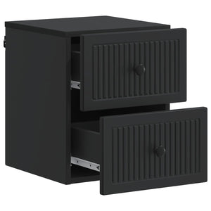 Τοίχου Κρεμαστό Κομοδίνο 2 pcs Μαύρο 33 x 34,5 x 40 εκ - Pakobazaar