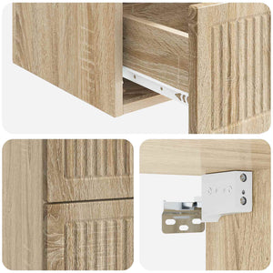 Τοίχου Κρεμαστό Κομοδίνο 2 pcs Sonoma Δρυς 33 x 34,5 x 40 εκ - Pakobazaar