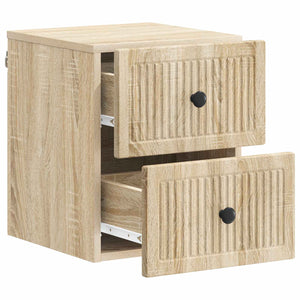 Τοίχου Κρεμαστό Κομοδίνο 2 pcs Sonoma Δρυς 33 x 34,5 x 40 εκ - Pakobazaar